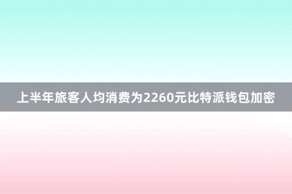 上半年旅客人均消费为2260元比特派钱包加密