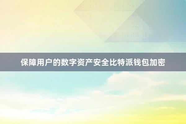 保障用户的数字资产安全比特派钱包加密