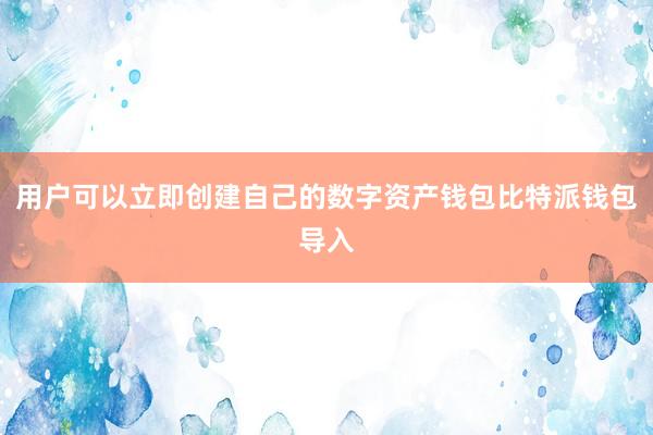 用户可以立即创建自己的数字资产钱包比特派钱包导入