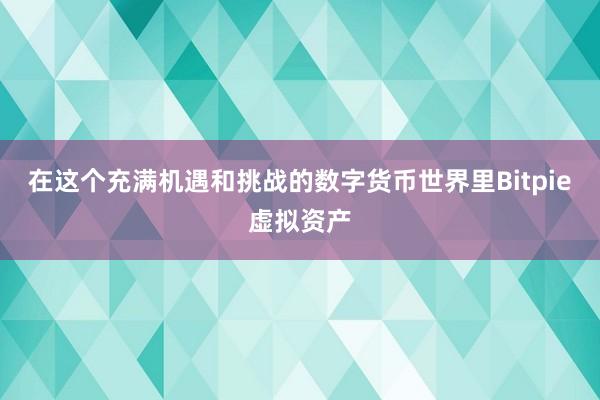 在这个充满机遇和挑战的数字货币世界里Bitpie虚拟资产