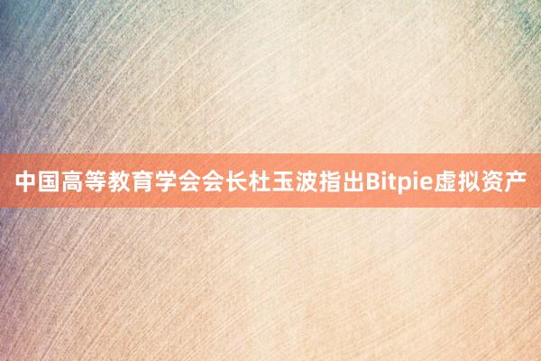 中国高等教育学会会长杜玉波指出Bitpie虚拟资产