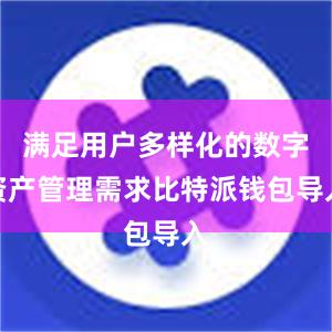 满足用户多样化的数字资产管理需求比特派钱包导入