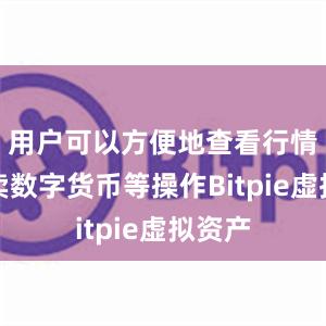 用户可以方便地查看行情、买卖数字货币等操作Bitpie虚拟资产